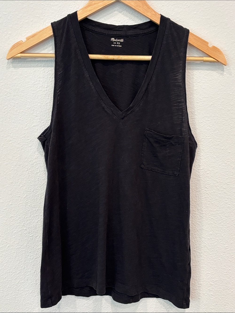 Madewell Women’s Black V-Neck Pocket Tank Size XS